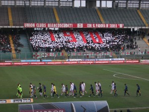 Seconda Parte coreografia Tribuna Fattori e squadre in campo